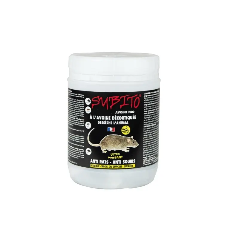 Promotion RATICIDE SOURICIDE AVOINE DECORTIQUÉE 150G – SUBITO