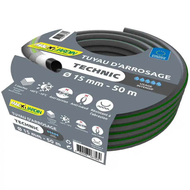 Usine Directe TUYAU ARROSAGE TECHNIC D.15MM L.50M – MACXI JARDIN