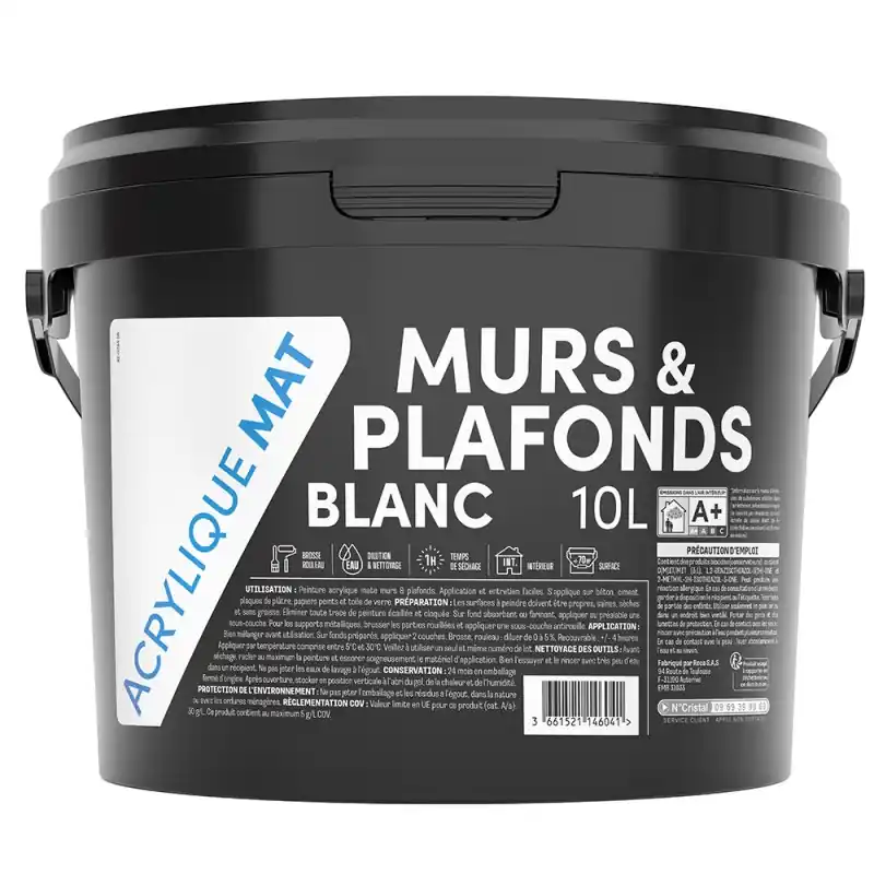 MURS ET PLAFONDS ACRYLIQUE MAT 10 L Prix Bas