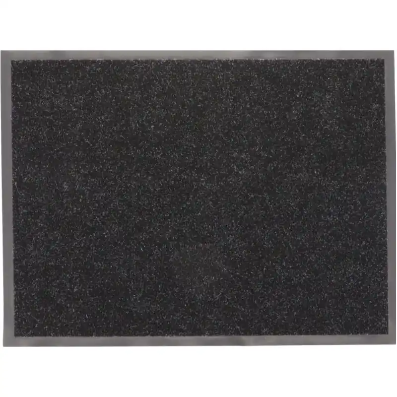 Réduction TAPIS NOIR CHINE BLANC POLYESTER PVC 60X80CM