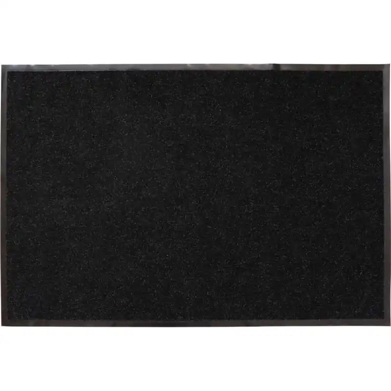 TAPIS NOIR CHINE BLANC POLYESTER PVC 80X120CM Prix Choc