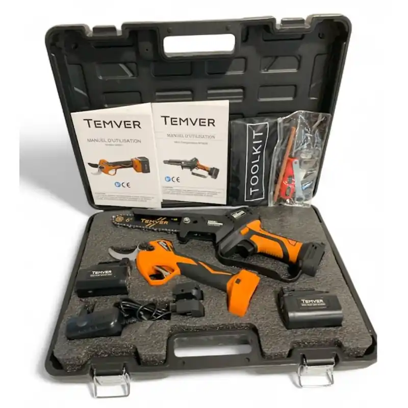KIT SECATEUR S36SW + MINI SCIE MT6SW + 2 BATTERIES – TEMVER Super Prix
