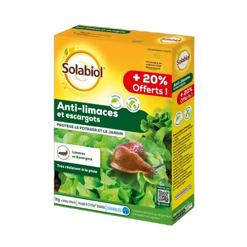 Achetez Aujourd&rsquo;hui ANTI LIMACES ET ESCARGOTS 1KG+20% OFFERTS – SOLABIOL