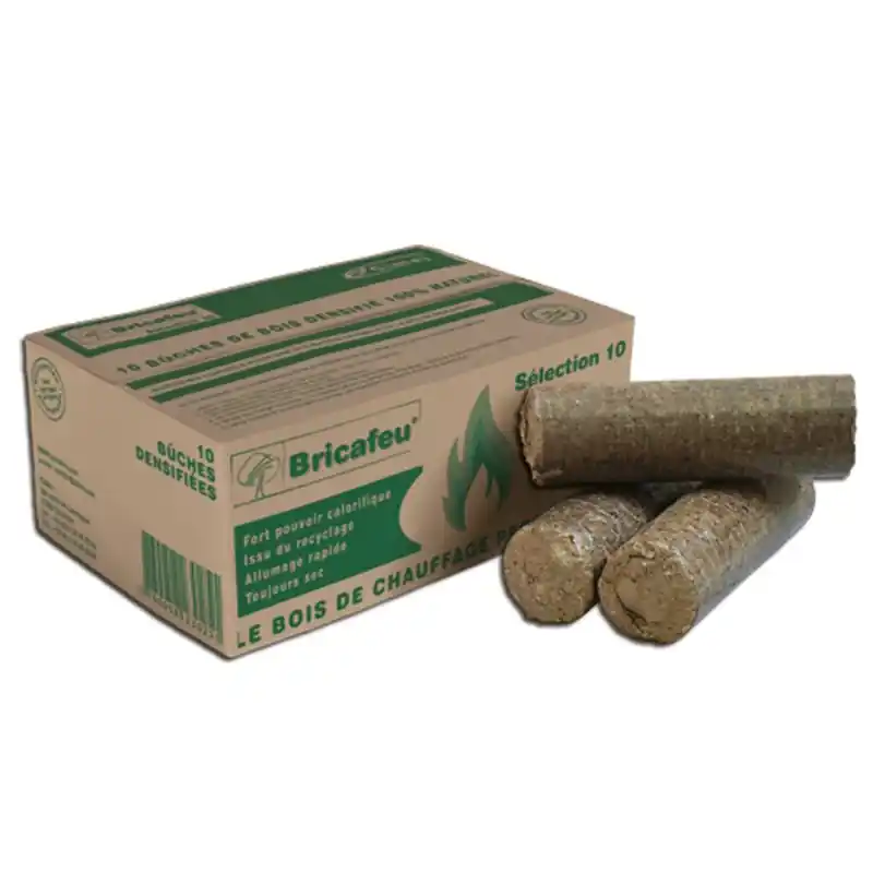 CARTON DE 10 BÛCHES DENSIFIÉES 12.5KG Achat Immédiat