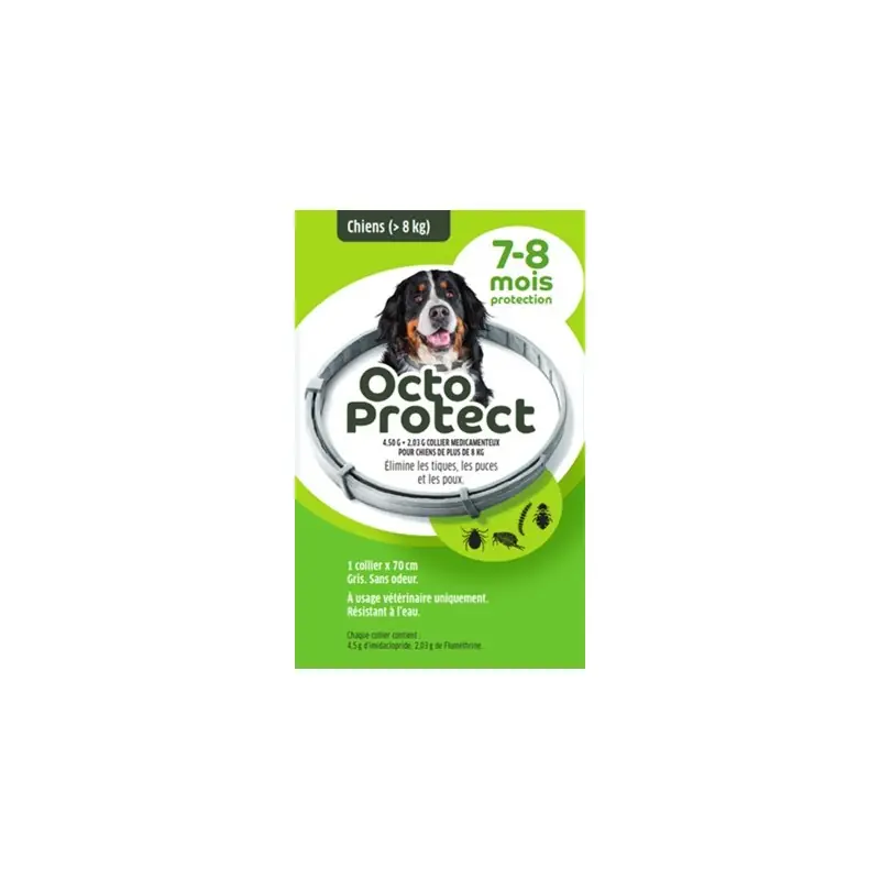 OCTOPROTECT COLLIER ANTIPARASITE GRAND CHIEN 70CM Prix Cassé