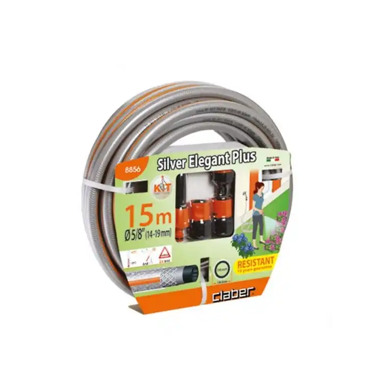 TUYAU ARROSAGE SILVER D.15MM 15M+ KIT RACCORD ET LANCE – CLABER Prix Réduit