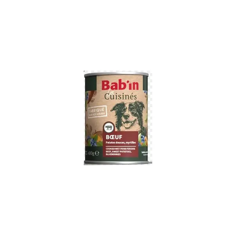 Affaire À Saisir TERRINE CHIEN CUISINÉE BOEUF 400G – BAB‘IN