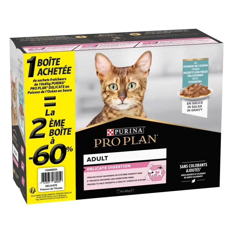 ALIMENT HUMIDE CHAT PRO PLAN NUTRISAVOUR DELICATE AU POISSON – POCHONS 20X85 G Achetez Aujourd&rsquo;hui