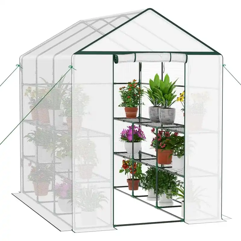 SERRE DE JARDIN 143X213X195 CM BLANCHE Acheter Direct