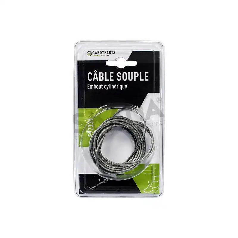 CABLE SOUPLE Ø2MM EMBOUT CYLINDRIQUE F92331 Vente Directe