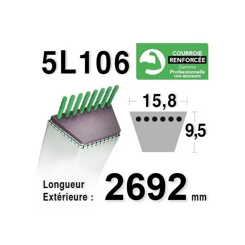 Bon Marché Courroie 5L1060 – 5L106 – MTD 754-0631 – 7540631 – 954-0631 – 9540631