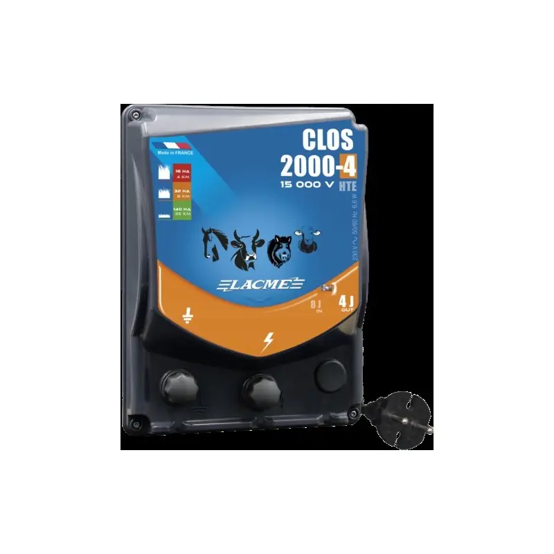 Promotion ÉLECTRIFICATEUR DE CLÔTURE CLOS 2000-4 POUR ANIMAUX DIFFICILES – LACMÉ