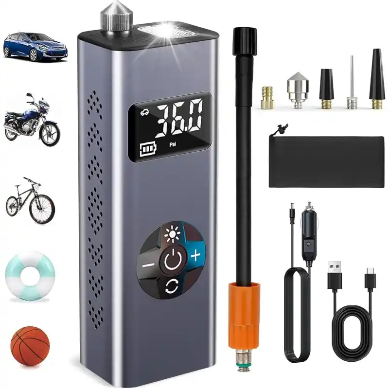 COMPRESSEUR 10B + POWERBANK + LED LITHIUM 9000MAH – MACXI Réduction