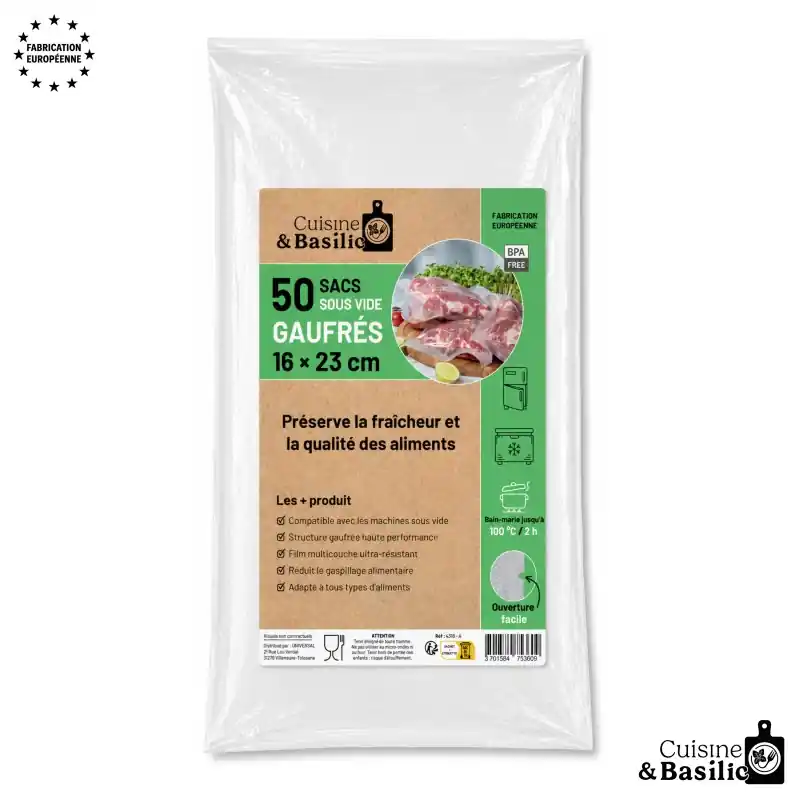 SACS SOUS VIDE GAUFRÉS 16X23CM X50 UNIVERSEL Acheter Direct