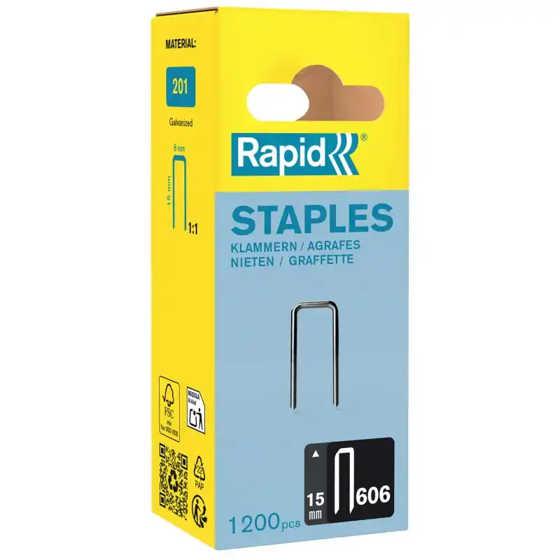 Agrafes étroites n° 606/15 mm de Rapid, 1200pcs – RAPID Seulement Aujourd&rsquo;hui