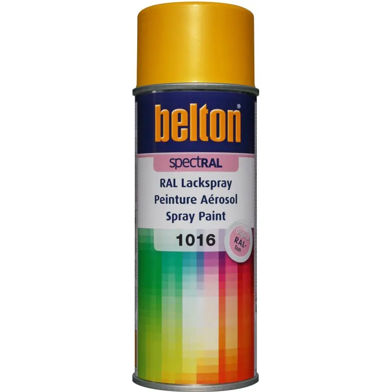Achat Immédiat Bombe de peinture spectRAL – Couleur brillante 1016 jaune soufre – 400ml – BELTON