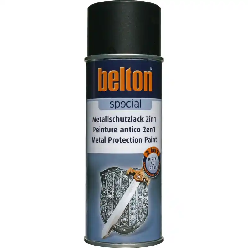 Bon Plan Bombe peinture anticorrosion 2 en 1 – Couleur noir mat – 400ml – BELTON
