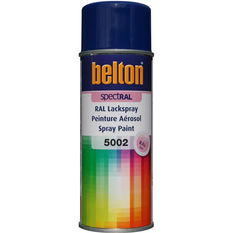 Promotion Bombe de peinture spectRAL – Couleur brillante 5002 bleu outremer – 400ml – BELTON