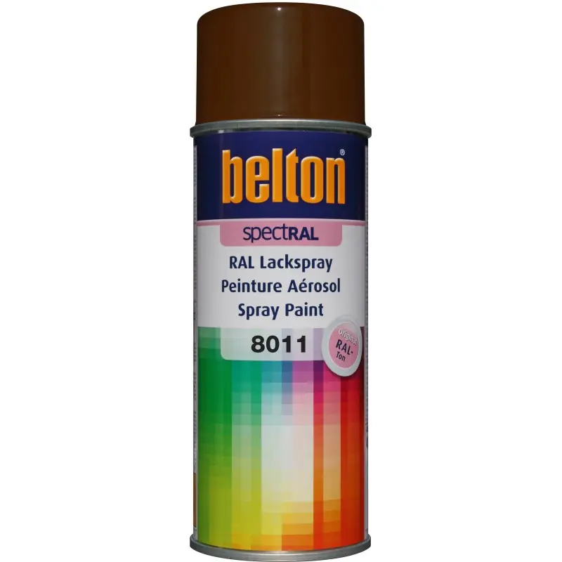 Bombe de peinture spectRAL – Couleur brillante 8011 brun noisette – 400ml – BELTON Satisfait Ou Remboursé