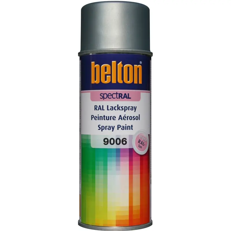 Bombe de peinture spectRAL – Couleur brillante 9006 alluminium blanc – 400ml – BELTON Acheter Direct