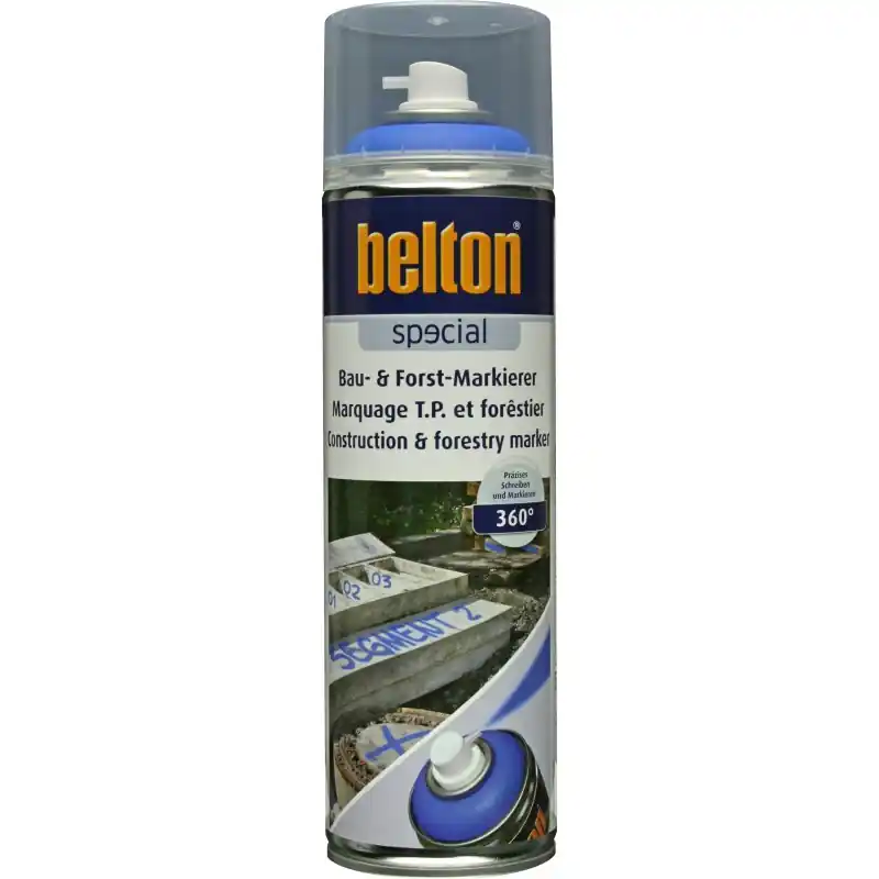 Traceur de chantier et peinture de marquage forestier - Couleur bleu néon - 400ml - BELTON Solde