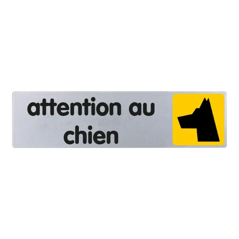 Nouvelle Collection PLAQUE DE PORTE ATTENTION AU CHIEN 170X45MM PLEXI COULEUR