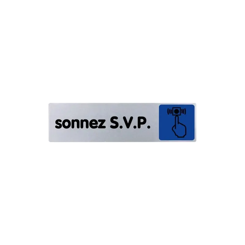 PLAQUE DE PORTE « SONNEZ SVP » 170X45MM PLEXI COULEUR Solde