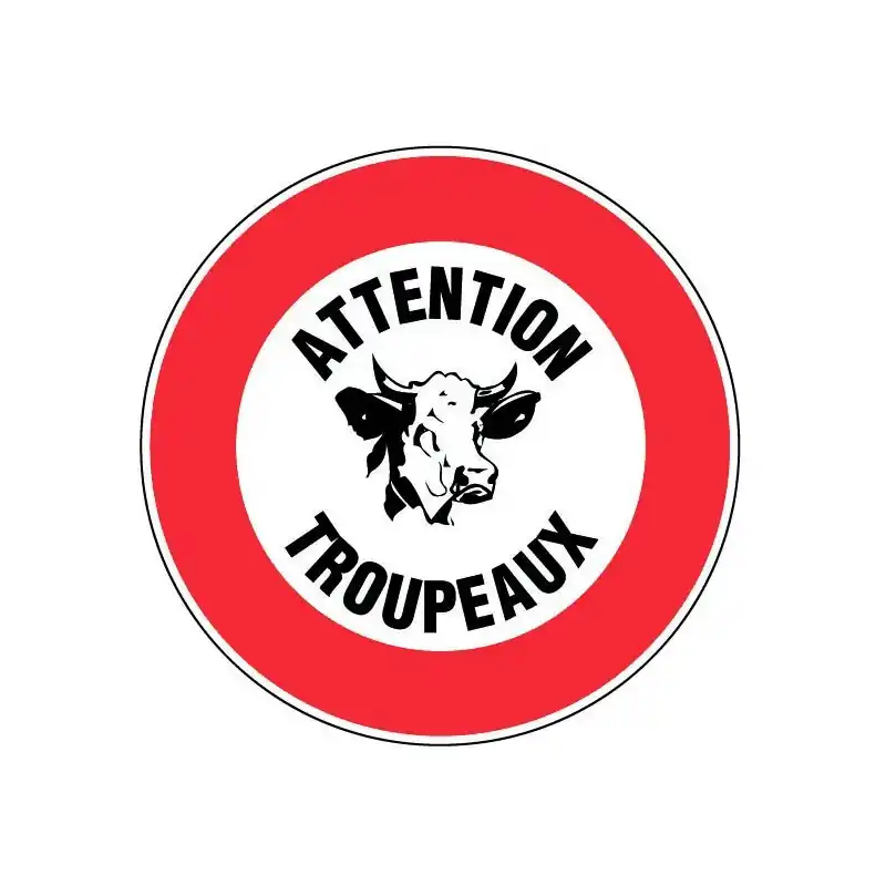 Panneau Attention Troupeaux Ø300MM – Novap Livraison Express
