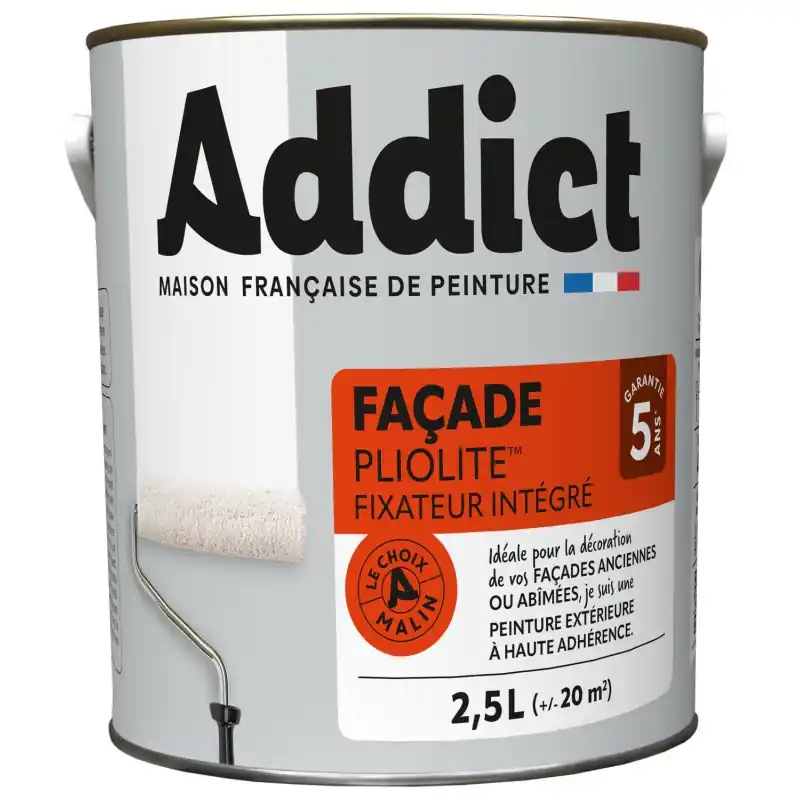 ADDICT PEINTURE FACADE 100% PLIOLITE BLANC 2.5 L Must-Have