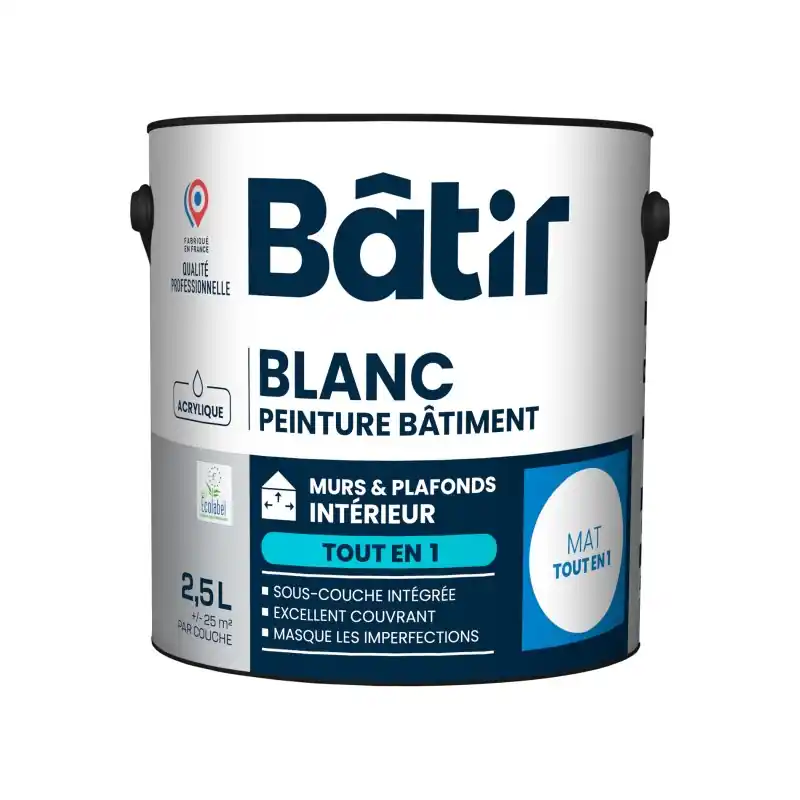 MURS&PLAFONDS INTÉRIEUR TOUT EN 1 BLANC MAT 2.5L Prix Choc