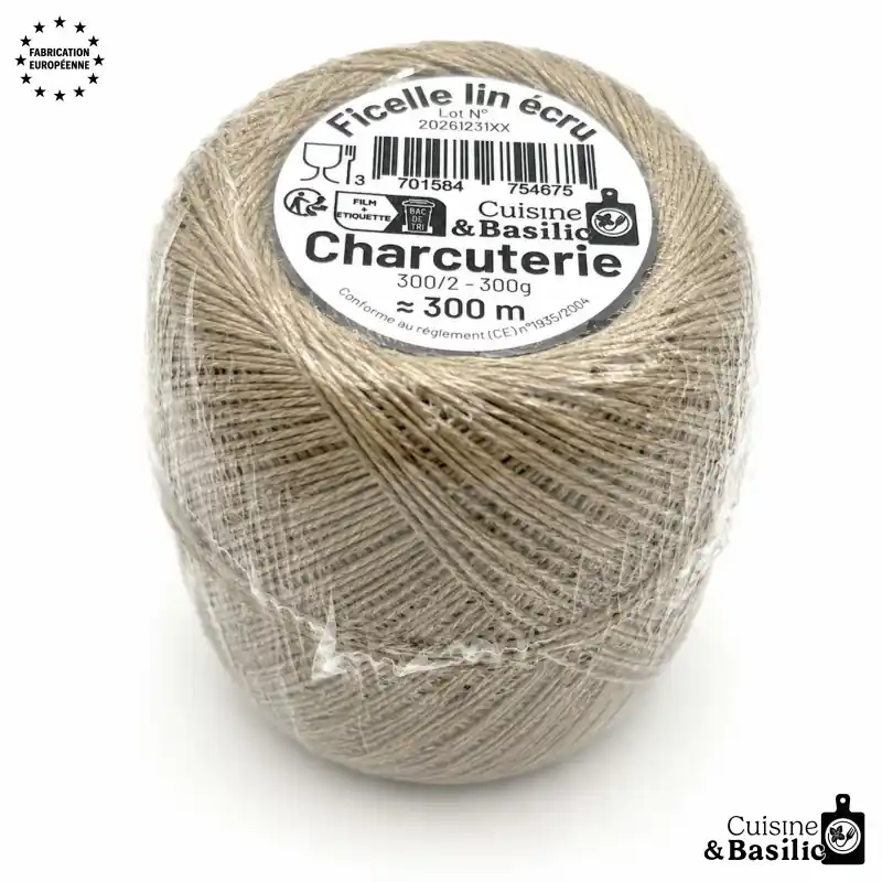 FICELLE CHARCUTERIE ENVIRON 300M LIN ÉCRU 300G Offre Limitée