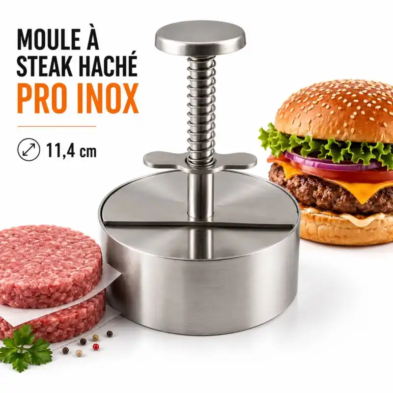 MOULE A STEAK HACHÉ PRO INOX D.11.4CM Offre Du Jour