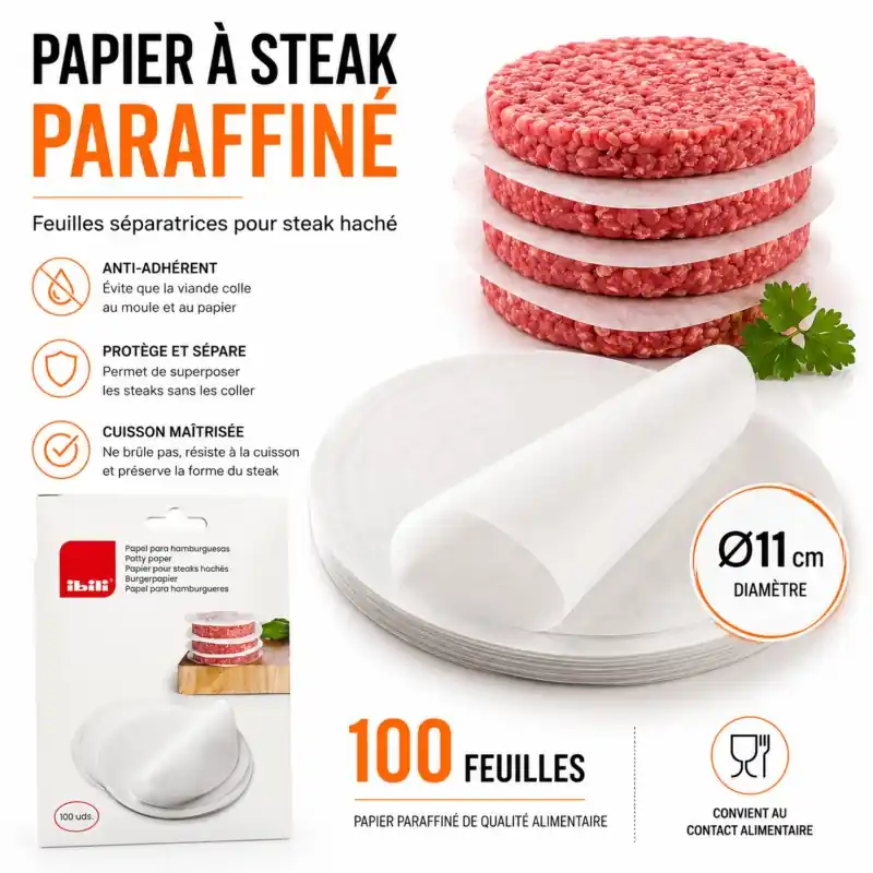 Meilleur Choix PAPIER STEAK PARAFFINÉ D.11CM LOT DE 100