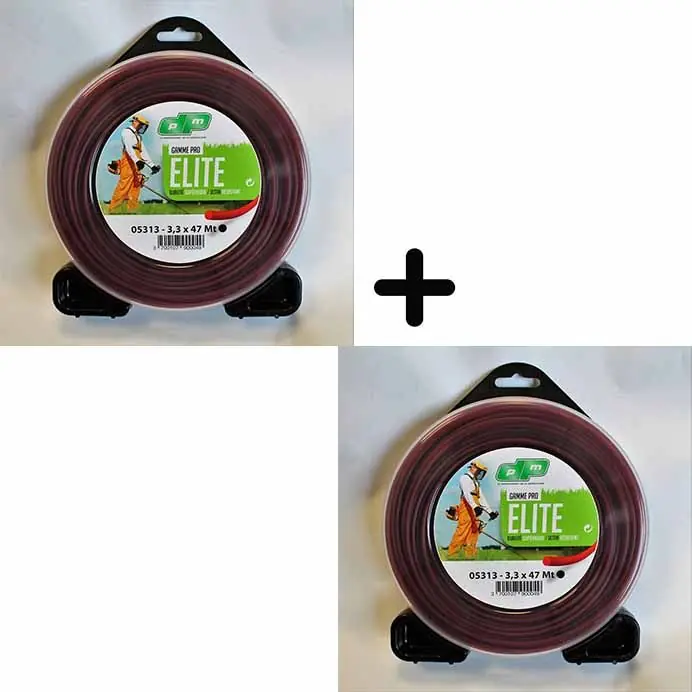 2 Bobines de fil nylon rond 3.3mm 47m Dernier Modèle