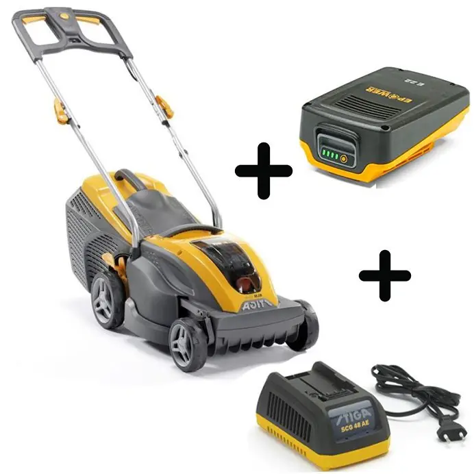 Vente Directe Pack tondeuse poussée à batterie Combi 336e kit (batterie et chargeur inclus) Stiga