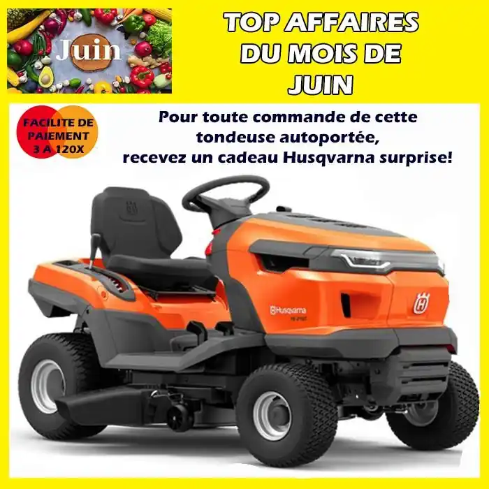 Tondeuse autoportée TS215T Husqvarna Produit De Marque