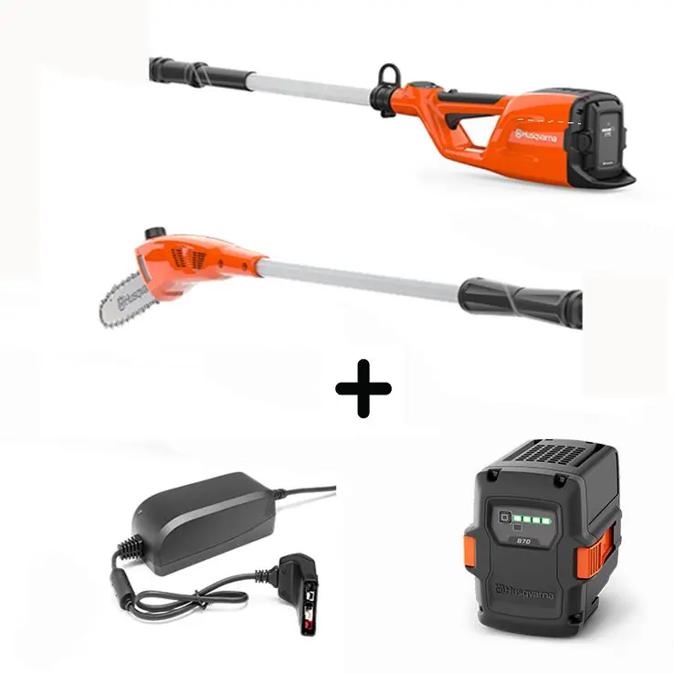 Combi sur perche 120ITK4-P avec tête élagueuse PK4 + Batterie 40-B70 + Chargeur 40-C80 Husqvarna Expédition Rapide