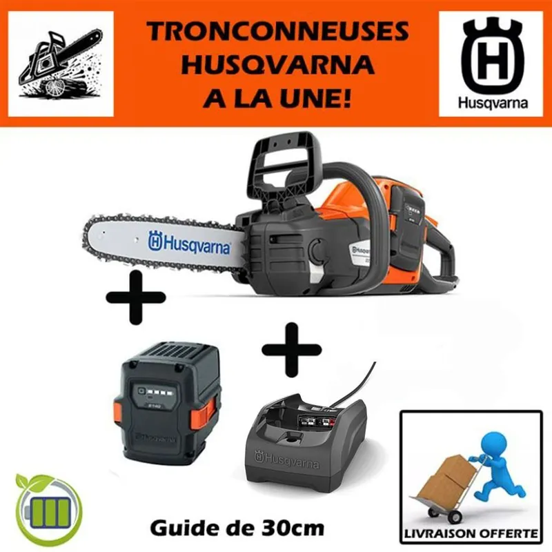 Offre Limitée Pack Tronçonneuse 225i 35SN + Batterie 40-b140 + Chargeur 40-c80 Husqvarna
