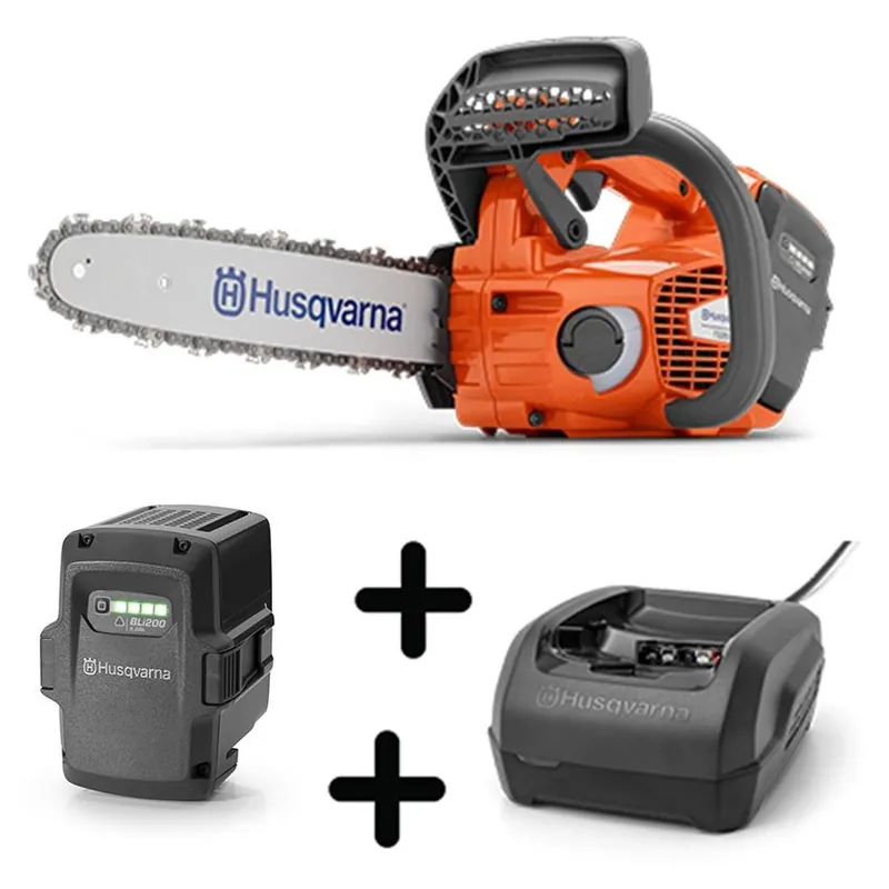Petit Prix Pack tronçonneuse T535IXP +Batterie BLI200 + Chargeur QC250 Husqvarna