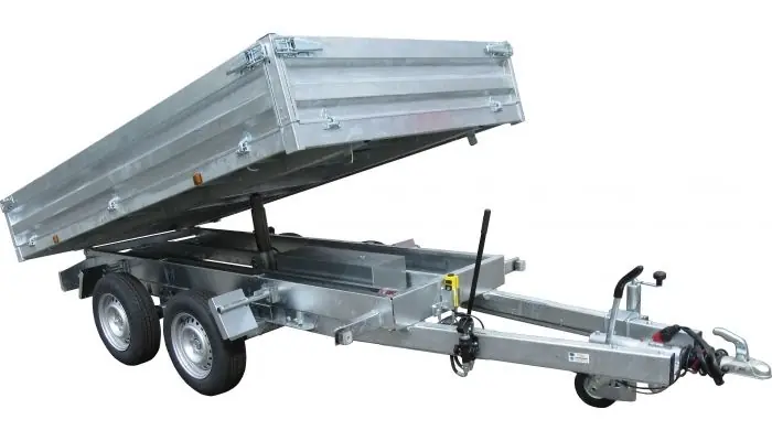 Vente Directe Remorque benne 322x170x35 double essieux freinée pompe élect. 39610PE Lider