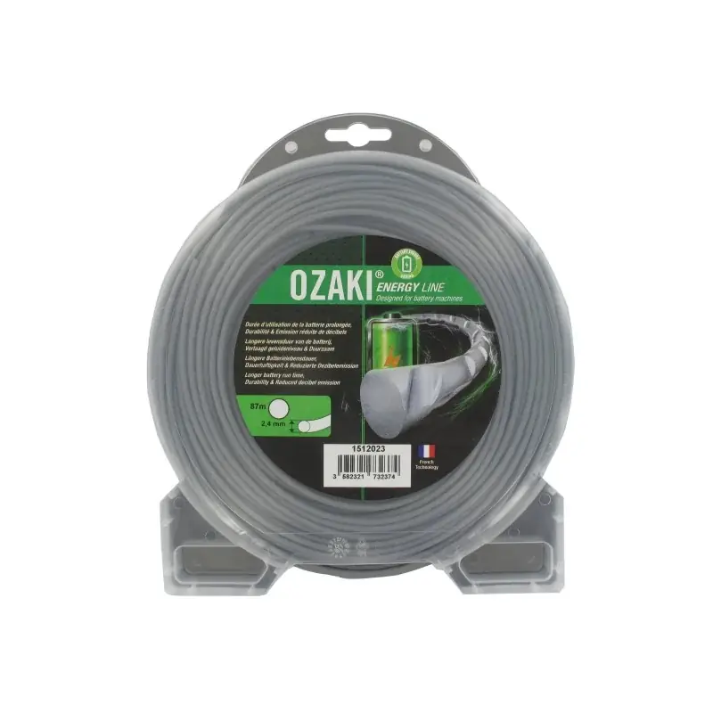 Coque fil nylon ondulé rond Diamètre 2,4mm OZAKI ENERGY LINE (87m) Prix Réduit
