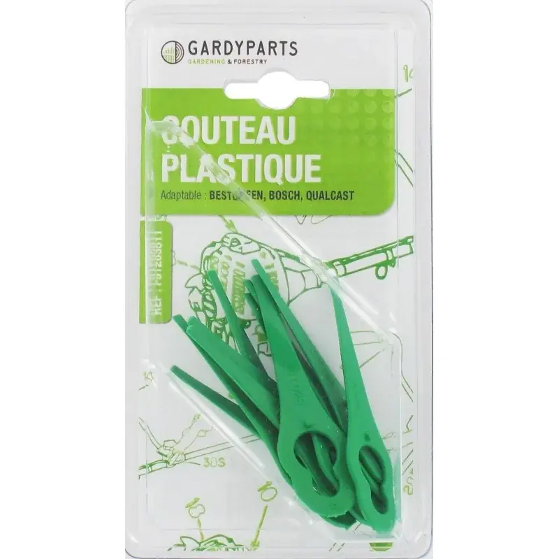 Jeu de 10 couteaux plastiques BESTGREEN – BOSCH – QUALCAST F016800177 – F0161020390 -Q02100 Remise