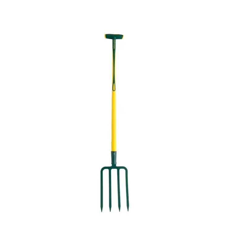 422303 – Fourche à bêcher à douille 4 dents triangulaires 11mm (1,45kg) manche novagrip pomme (100cm) Offre Du Jour